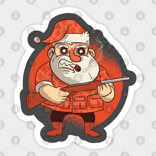 Hunting Santa Sticker by madeinchorley